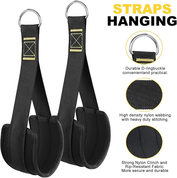 Rraining Kit, Workout Straps for Home, Adjustable Resistance Trainer with Handles, Door Anchor and Carrying Bag for Gym