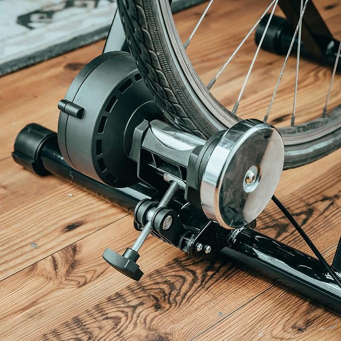 Alpcour Bike Trainer Stand for Indoor Riding – Portable Foldable Magnetic Stainless Steel Indoor Trainer, Noise Reduction, 6 Resistance Settings & Bag – Stationary Exercise for Road & Mountain Bikes