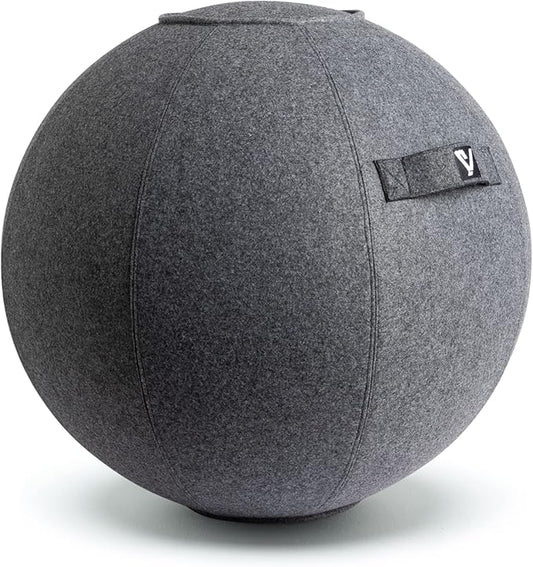 Sitting Ball Chair for Home Office Desk - Exercise and Stability Ball for Fitness, Pilates, and Ergonomic Balance - Includes Cover and Pump
