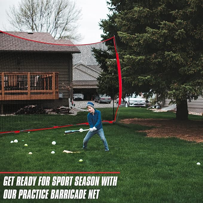 portable Portable Backstop Barrier Netting - multi-Sport lacrosse soccer basketball tennis protective screen with Carry Bag