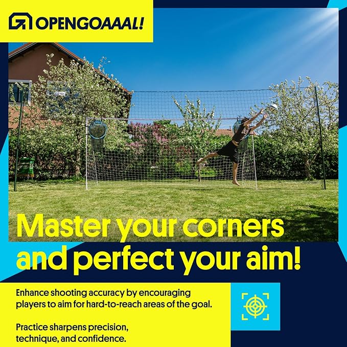 Soccer Goals & Soccer Backstop Net with Rebounder - All-in-One Backyard Net - Sports & Outdoors Soccer Goal for Volley, Passing, Solo Training
