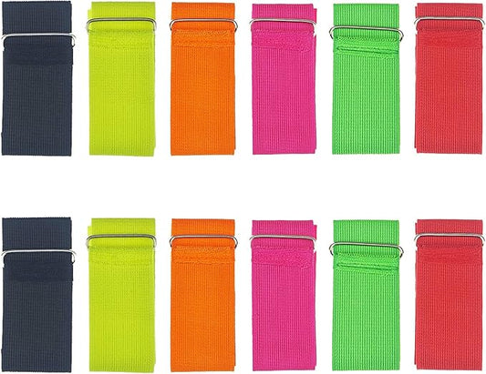 12 Pack 3 Legged Race Bands Colorful Firm Elastic Bands for Kids Adult Outdoor Fun (12)