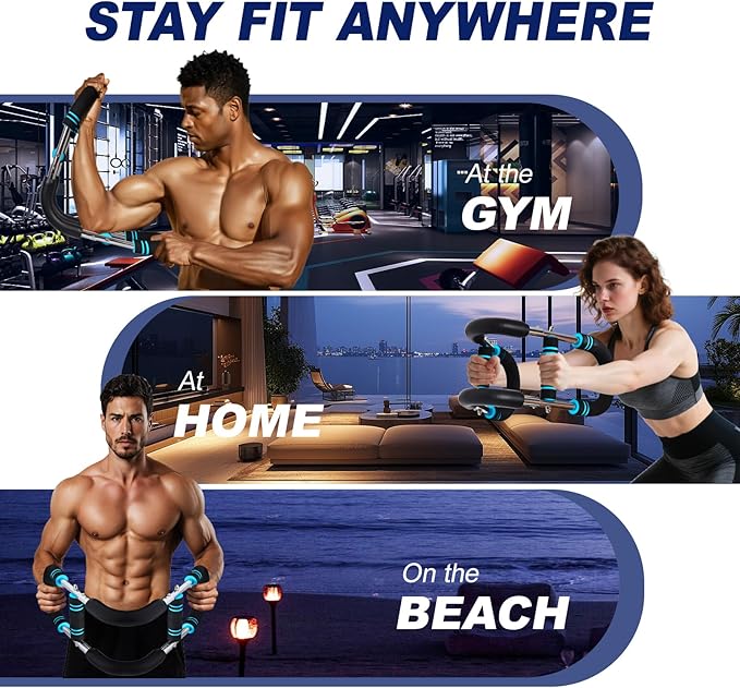 Pro-Grade Twister Arm Trainer- 30-100lb Adjustable Chest Workout Equipment for Men&Women,Beginners or Professional, Adjustable Portable Arm Chest Exerciser with Anti-Slip Grips for Home Gym