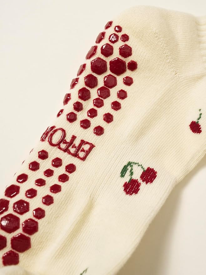 Crew Half Calf Grip Socks, Cutest Fruits Pilates Socks, Ruffle socks, Non-Slip, Barre Yoga Fitness