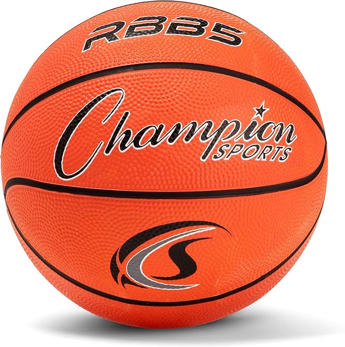Champion Sports Rubber Basketballs – Heavy Duty Pro-Style, Indoor/Outdoor Use, Premium Basketball Equipment for Physical Education, Various Sizes & Colors (Size 3, 5, 6, 7)