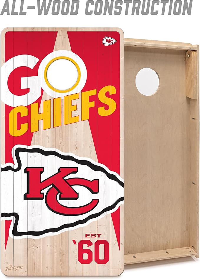 YouTheFan NFL 2’ x 4’ Professional Wood Cornhole Game