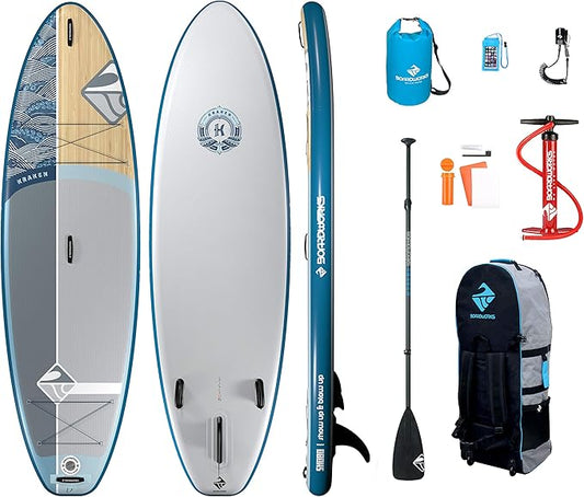 Boardworks SHUBU SUP - All Water Inflatable Stand-Up Paddle Board - SUP Includes Complete Kit with Paddle, Backpack Carry Bag, Leash, Dry Bag and Pump