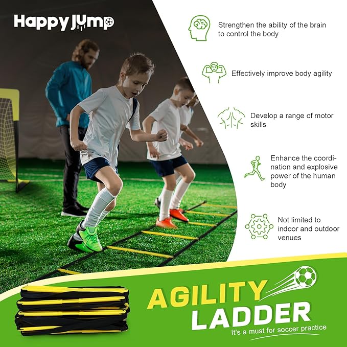 Agility Ladder 12 Rung 20 FT Speed Training Ladder Drill Sports Workout Equipment for Football Soccer Footwork Exercise