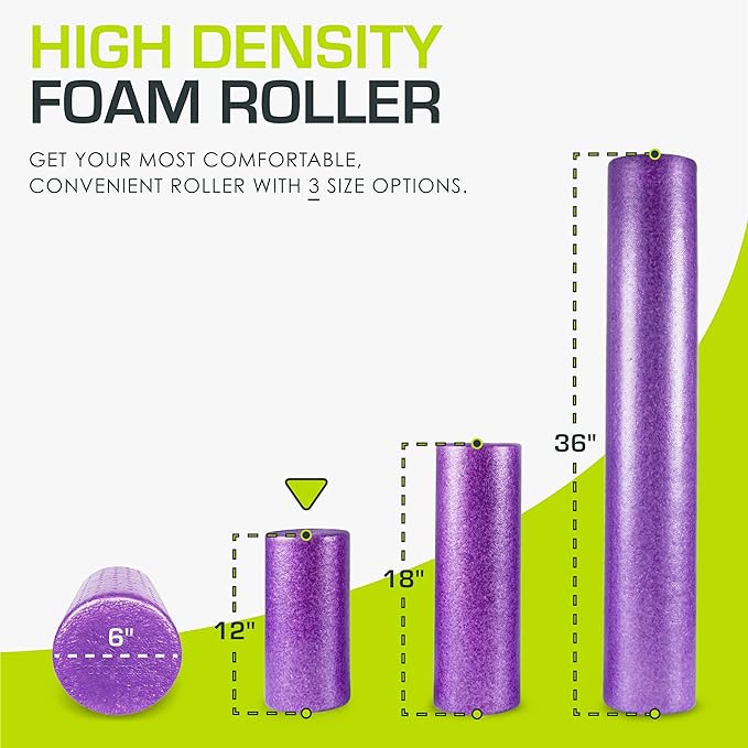 ProsourceFit High Density Foam Rollers 36 - inches Long,Firm Full Body Athletic Massage Tool for Back Stretching, Yoga, Pilates, Post Workout Muscle Recuperation