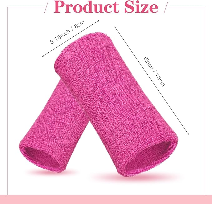 WILLBOND 6 Inch Wrist Sweat Bands for Men Women Tennis Elastic Athletic Long Sweatband Wrist Absorbent for Basketball Tennis Running Outdoor Activity