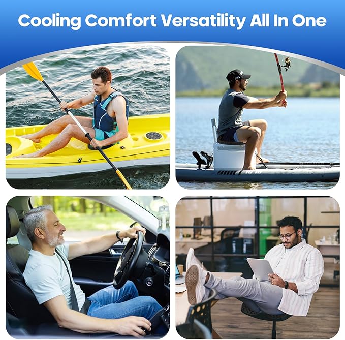 Anti Slip Kayak Gel Seat Cushion with Cover, Waterproof Seat Cushion Kayak Seat Pad for Sit in Inflatable Kayak, Canoe & Boat Fishing, Rowing, Lifetime Kayak Accessories,Office(Black)