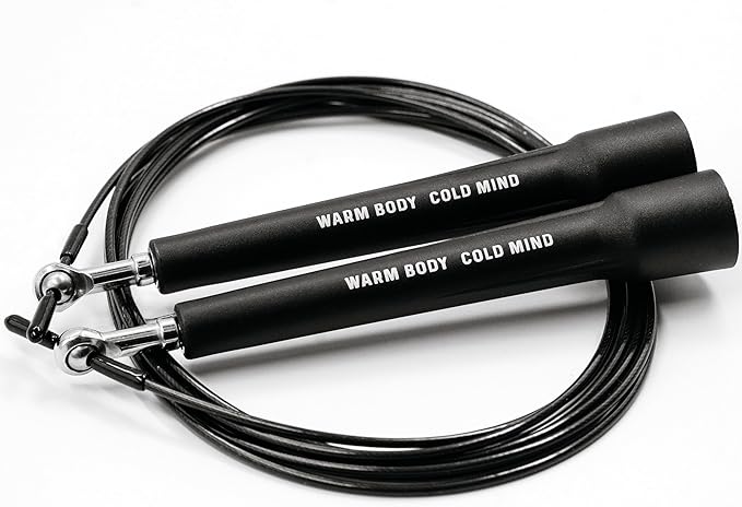 WARM BODY COLD MIND Adjustable Jump Rope For Men and Women, Speed Jump Rope, Skipping Rope for Weightlifting, Boxing, Gym, Outdoor or Indoor Sport, Fitness