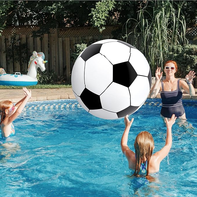 Lewtemi Giant Inflatable Sports Balls Large Inflatable Beach Ball Baseballs Soccer Rainbow Basketball Football for Sport Birthday Party Favor(4 Pcs,Soccer, Baseball, Basketball, Beach Ball,27 Inch)