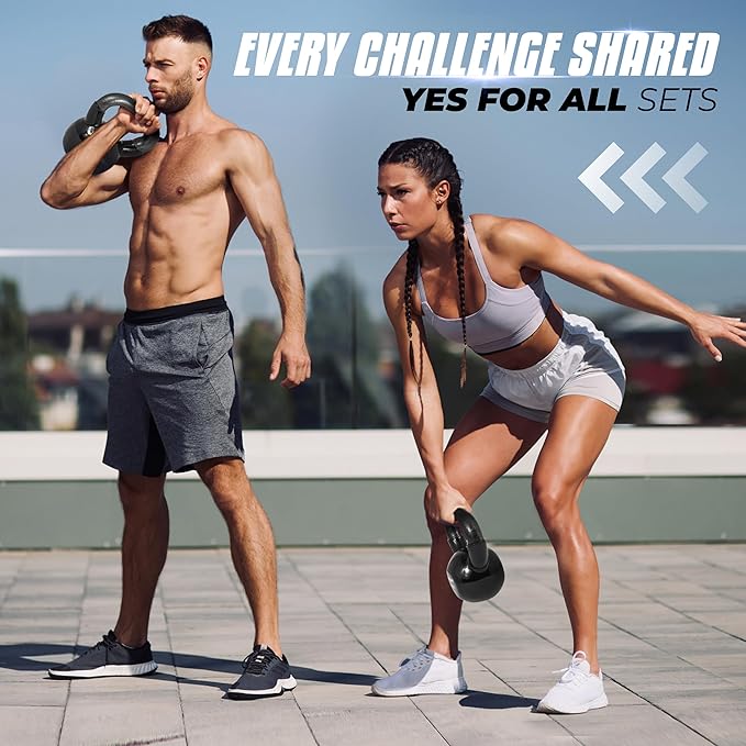 Yes4All Kettlebell Set Vinyl Coated Weights Combo for Full Body Workout Equipment Push up, Grip Strength Training, Dumbbell Weights Exercises