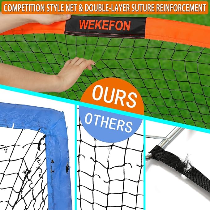 Soccer Goal with Carry Bag, 10/9MM Strengthen Pole, Arched Design, Kids Soccer Goals for Backyard Set 5x 3.1/3.6x2.7/2.9x2.4ft Portable Pop Up Soccer Nets for Toddler, Adults, Youth Games, Play, Gifts