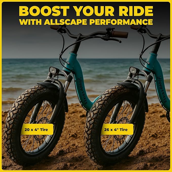 Allscape 26x4.0 Fat Bike Tires – Heavy Duty All-Terrain 26 Inch Tires for Ebikes, MTB & Mountain Bikes, Durable Directional Tread for Snow, Sand & Trail – 2 Pack – USA Customer Support