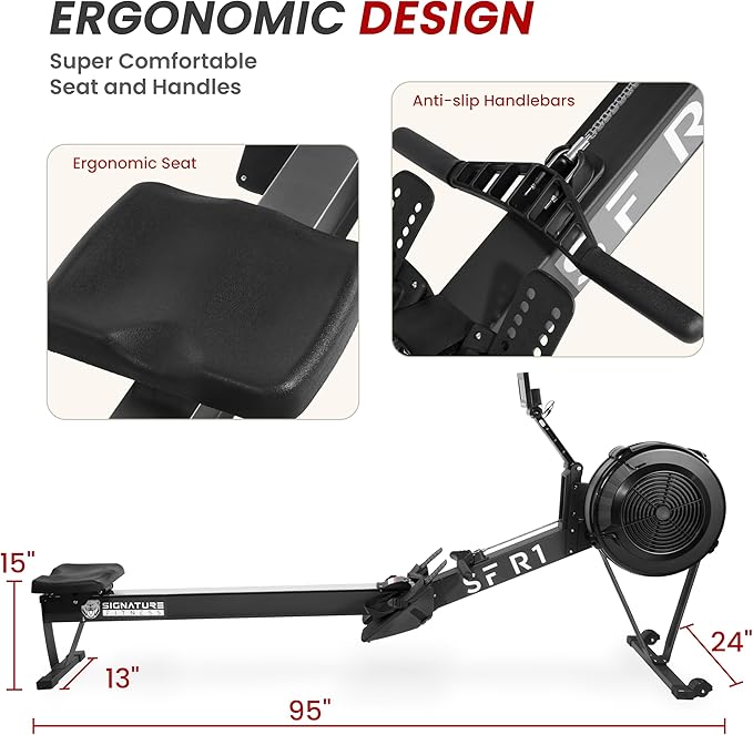 Rowing Machine for Home, Indoor Exercise Equipment, Wind Resistance Rowing Machine with LCD Display