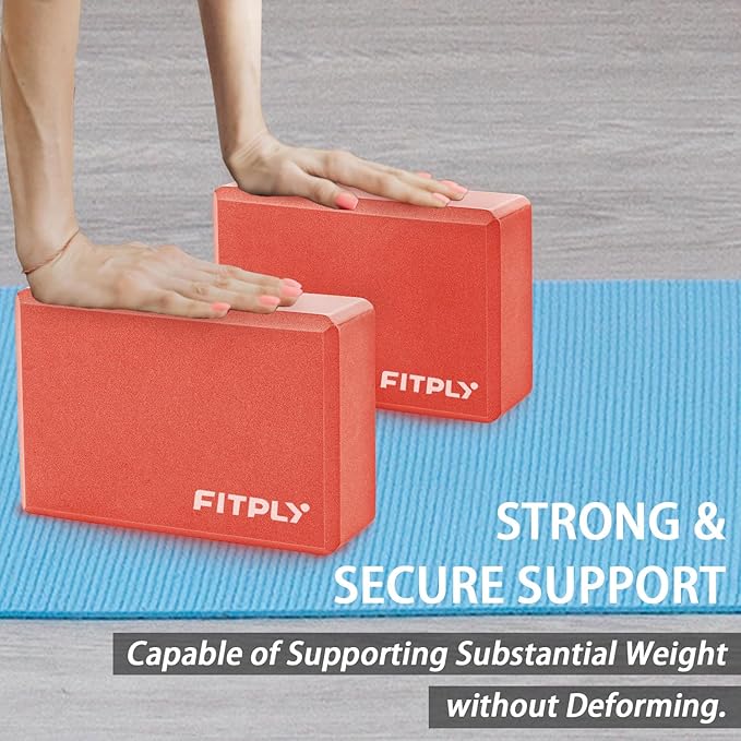 Yoga Blocks 2 Pack - Non-Slip Yoga Brick & Foam Blocks Yoga Set, High-Density Pilates Block for Stretching, Meditation, and Exercise Blocks Foam, Ideal for Deep Poses