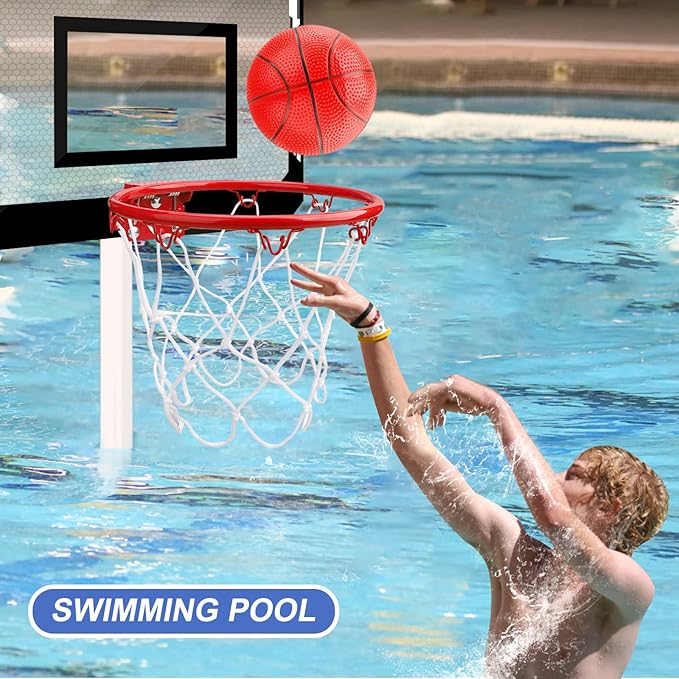 Indoor Basketball Hoop Set for Kids Adults, Pro Mini Basketball Hoop for Door Wall, Room Basketball Hoop Over The Door Outdoor Basketball Hoop with 4 Balls Toy Gift for Boy Girl