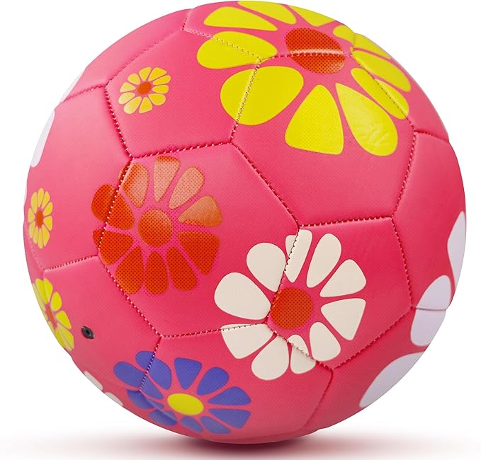 Soccer Balls Size 3 for Girls Soccer Ball for Kids Aged 4-6 6-8 Beginners Outdoors Sports Ball Recreation Playing Ball Birthday Christmas Back to School Gifts