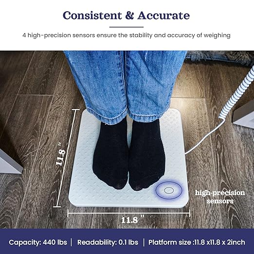 Professional Physician Scale, 440 lb Home Gym Office Medical Floor Scale, High Capacity Scale for Wrestler Powerlifters