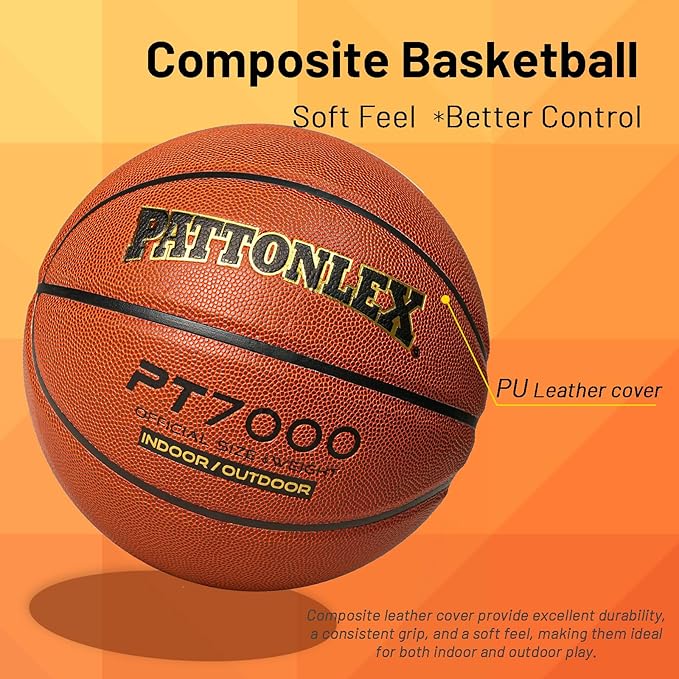 Basketball 29.5" - Official Size 7-Composite Leather - Indoor/Outdoor Basketball Ball for Adult Men