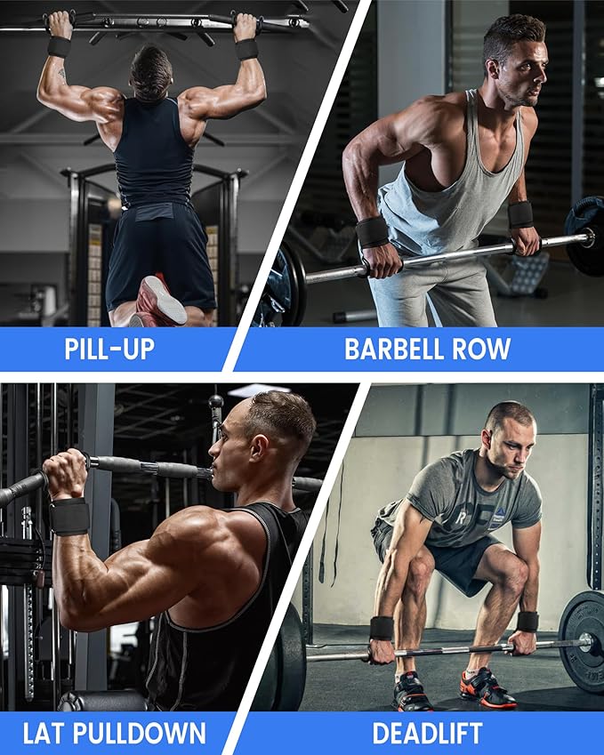 2025 Upgrade Weight Lifting Hooks, Gym Heavy Duty Power Lifting Straps for Men & Women Deadlifts, Pull Up, Powerlifting, Shrugs