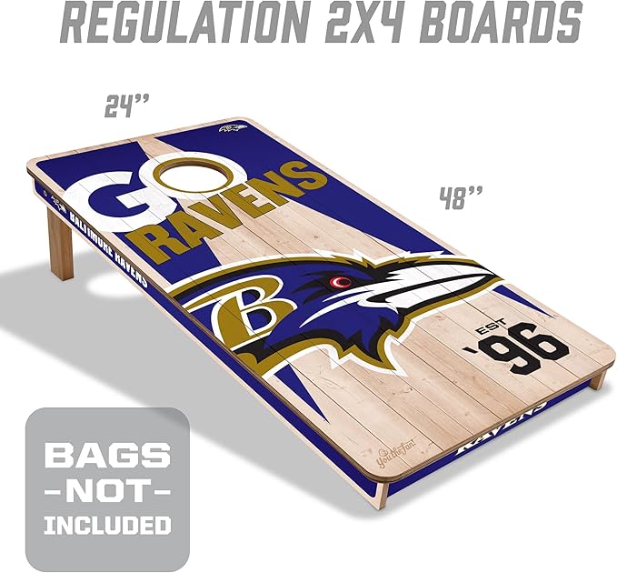 YouTheFan NFL 2’ x 4’ Professional Wood Cornhole Game