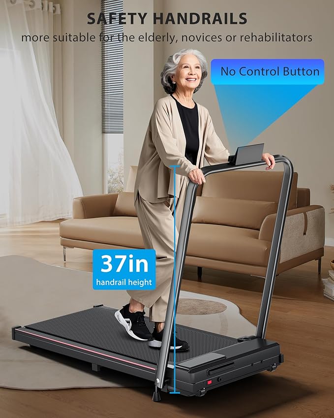 12% Incline Walking Pad Treadmill, 320lb Capacity Under Desk Treadmill with Full Manual/3-Preset Countdown/App Mode, Portable Treadmills for Small Spaces, Home, Office