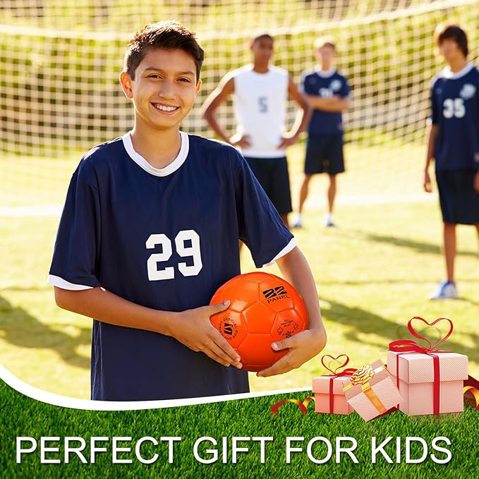 Shappy 4 Pcs Deflated Soccer Balls Bulk with Pump Mesh Bag Operation Christmas Official Size 3 4 5 Indoor Outdoor Colorful Game Sport Gift for Child Adult School
