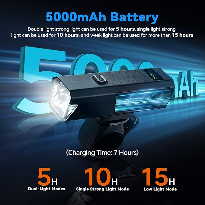 2 Packs Bike Light Set Super Bright Focus Adjustable Front Headlight and Rear LED Mountain Bicycle Light, Mount Included JB866