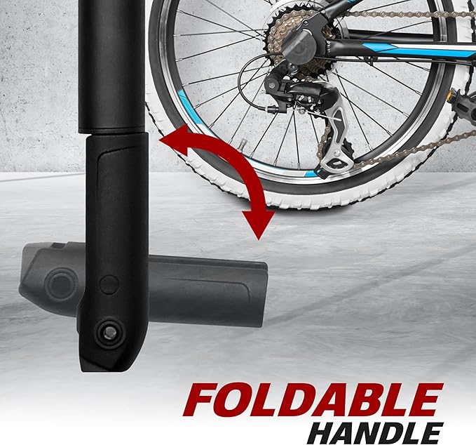 BV Mini Bike Pump Portable Frame Pump, Shock Pump for Bike Shock, Air Ball Pump Inflator with Ball Pump Needles, Mini Pump Fits Presta & Schrader- Smart Valve