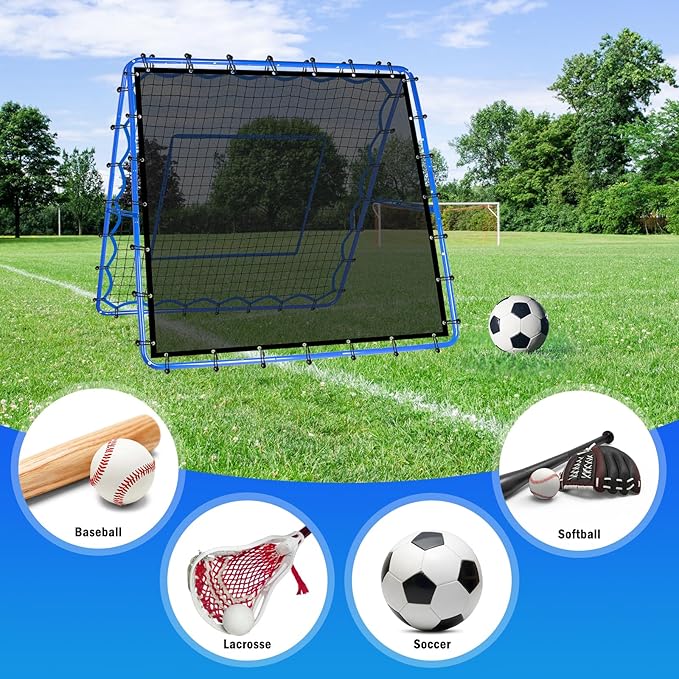 Dual-Sided Soccer Rebounder Net, Fast & Slow Rebound Speed Training for Control, Passing Practice, Easy Setup Baseball/Volleyball Rbounder Pitchback Net Gifts Aids & Equipment for Kids,Teens & Adults