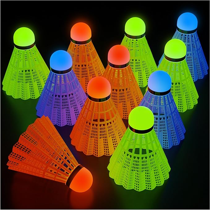 Badminton Birdies - Plastic Bedminton Shuttlecocks White or Yellow for Baseball/Softball Batting Training - Backyard Sports Games Shuttle Balls for Indoor and Outdoor Matches