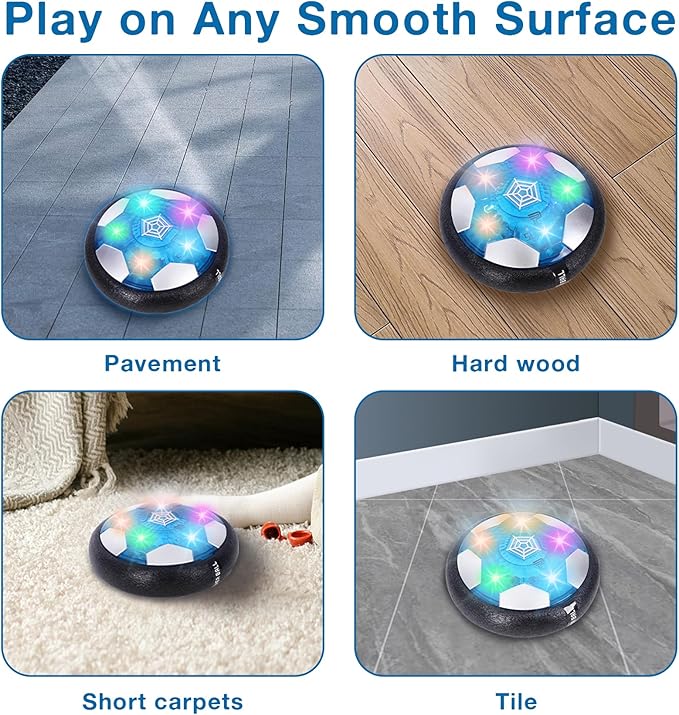 Hover Soccer Balls, 2 in1 Hover Football Toy Set with LED Star Night Light USB Rechargeable Bumper Sports Games Gift for Boys Age 6 7 8 9 10 11 12 Christmas Birthday Party Present