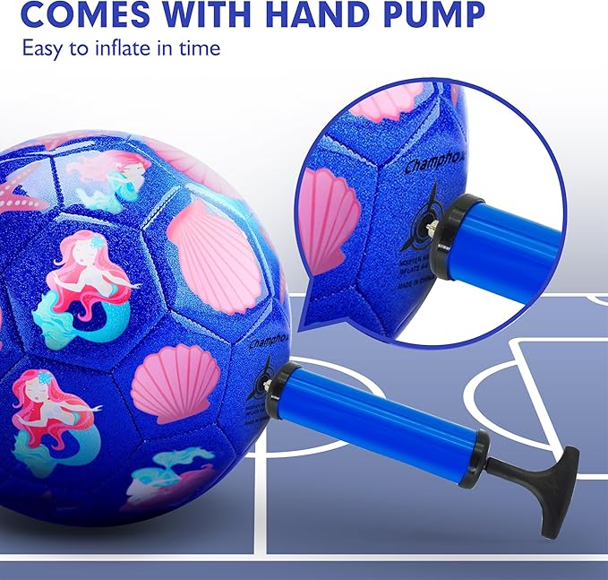 Soccer Balls Size 3 for Girls Soccer Ball for Kids Aged 4-6 6-8 Beginners Outdoors Sports Ball Recreation Playing Ball Birthday Christmas Back to School Gifts