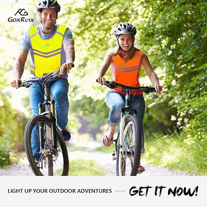 GoxRunx Reflective Running Vest Gear Cycling Motorcycle Reflective Vest,High Visibility Night Running Safety Vest