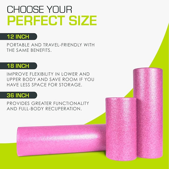 ProsourceFit High Density Foam Rollers 36 - inches Long,Firm Full Body Athletic Massage Tool for Back Stretching, Yoga, Pilates, Post Workout Muscle Recuperation