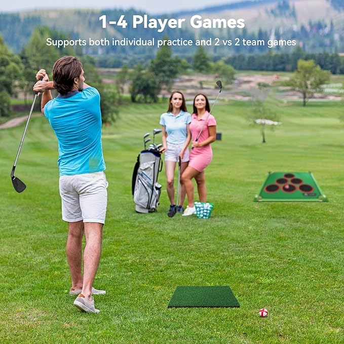 Golf Chipping Game Set, Battle Golf Game Play Set, Golf Yard Game with 6 Hole Covers, 20 Sticky Golf Balls, Putting Mat, Golf Putter And Carrying Bag, Backyard Golf Games for Adults Outdoor