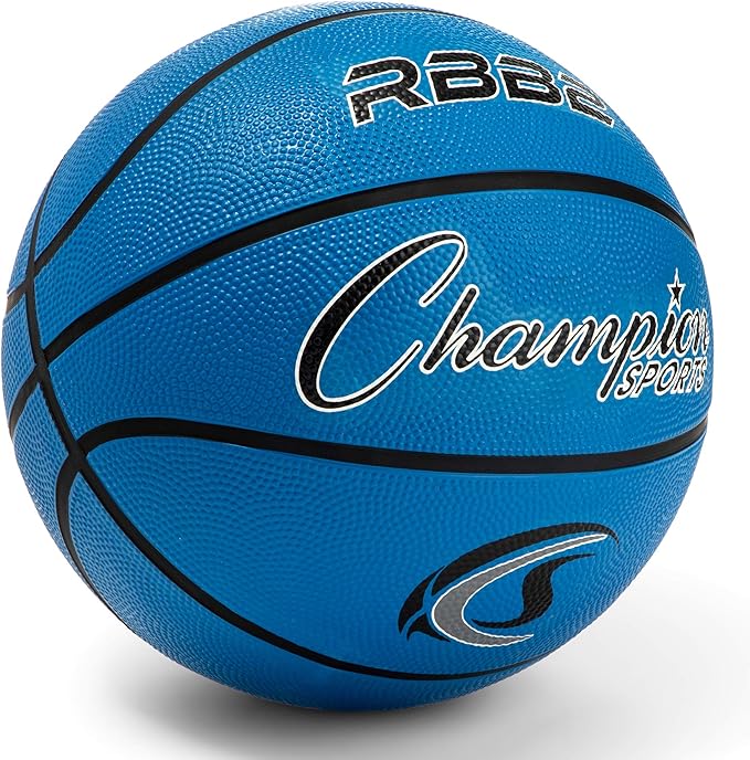 Champion Sports Rubber Basketballs – Heavy Duty Pro-Style, Indoor/Outdoor Use, Premium Basketball Equipment for Physical Education, Various Sizes & Colors (Size 3, 5, 6, 7)