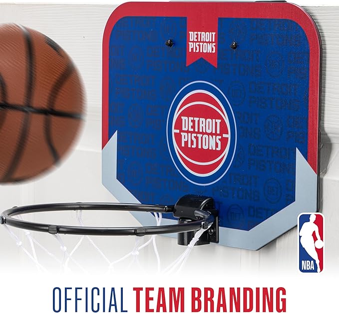 Franklin Sports NBA Team Over The Door Basketball Hoop - Kids Indoor Mini Basketball Hoop with Basketball - NBA Fan Shop Mini Hoop for Bedroom & Office