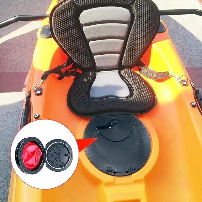 6/8/9 Inch Round Hatch Cover Deck Plate ABS Accessories Hatch Cover with Red Waterproof Bag for Kayak Boat Fishing Rigging