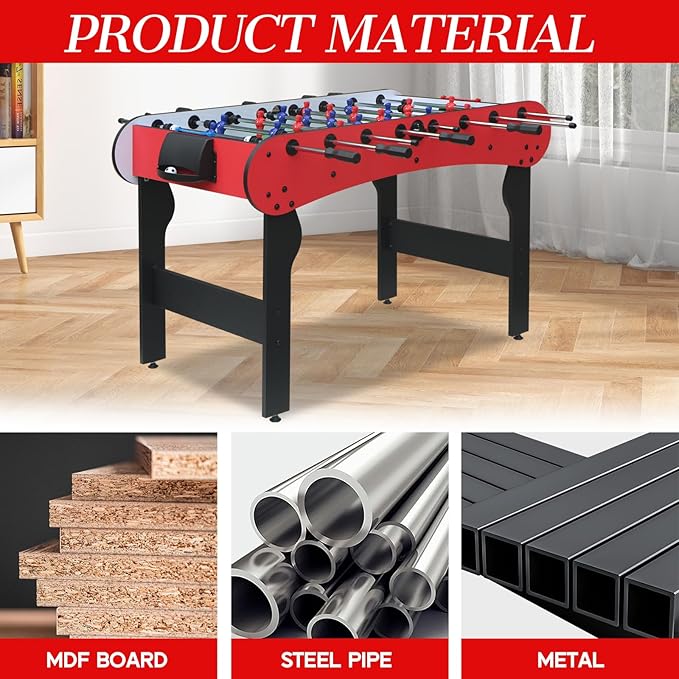 5ft Foosball Table,Mini Competition Soccer Table Game with All Accessories, Leg Levelers and Heavy-Duty Legs. Perfect for Home, Game Rooms, and Parties