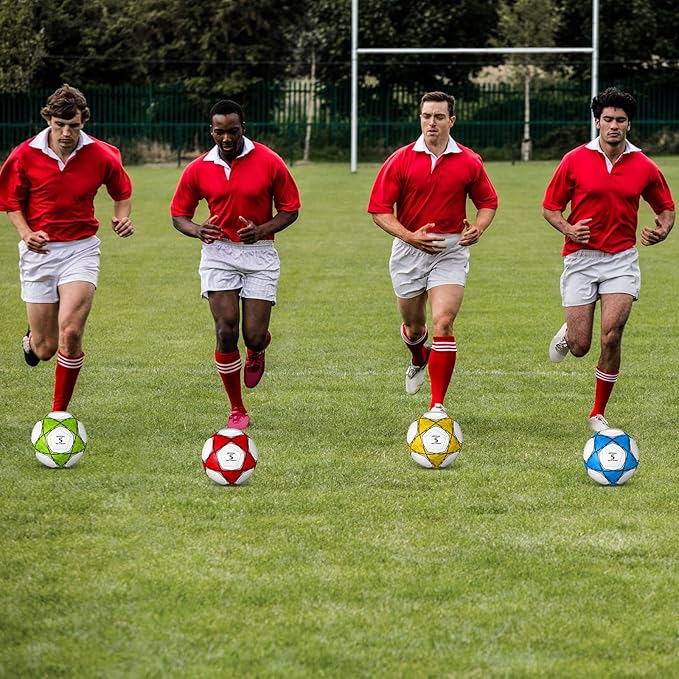 6 Pcs Operation Christmas Soccer Ball Bulk with Pump Needles, Official Deflated Soccer Ball Gift for Youth Adult Game Training Practice Christian Charity Donation Supplies