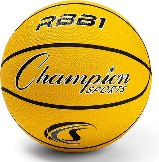 Champion Sports Rubber Basketballs – Heavy Duty Pro-Style, Indoor/Outdoor Use, Premium Basketball Equipment for Physical Education, Various Sizes & Colors (Size 3, 5, 6, 7)