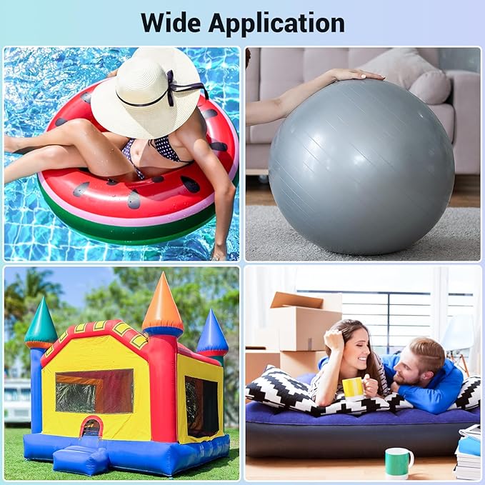 Dr.Meter Air Pump for Inflatables: AC 110V Air Mattress Pump with 3 Nozzles - Quick-Fill Electric Inflator Deflator for Inflatable Pool Raft Bed Boat Floats Swimming Rings Yoga Balls