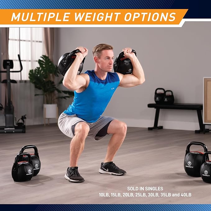 Marcy Strength Training Soft Kettlebell with Handle for Weightlifting, Conditioning, Strength and core Training 10 lbs - 40 lbs