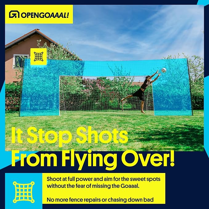 Soccer Goals & Soccer Backstop Net with Rebounder - All-in-One Backyard Net - Sports & Outdoors Soccer Goal for Volley, Passing, Solo Training