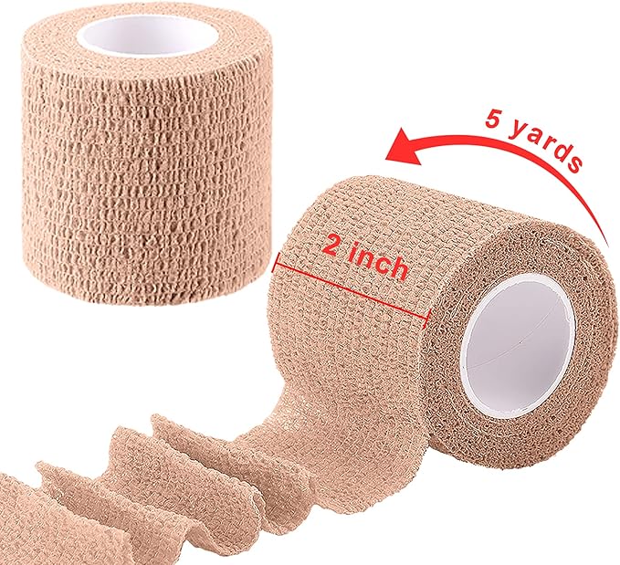 BQTQ 30 Rolls Self Adherent Wrap Stretch Bandages Self Adhesive Bandage Wrap 2 inch Self Stick Bandage Wrap Tape for Wrist Ankle Swelling Sprains (Beige)