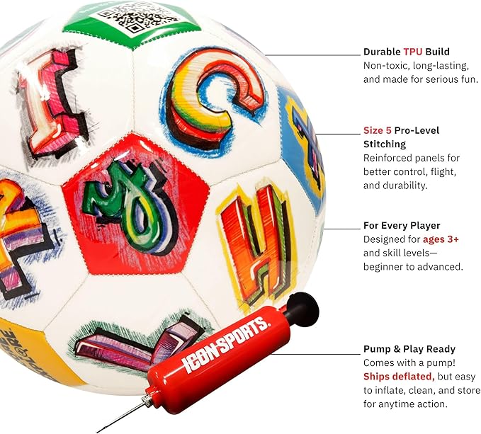 Crayola Score N’ Explore Officially Licensed 5” Color Ball, Interactive Coloring Soccer Ball for Kids, Fun Learning Toy Activity Ball